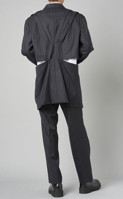 ストライプサスペンダージャケット