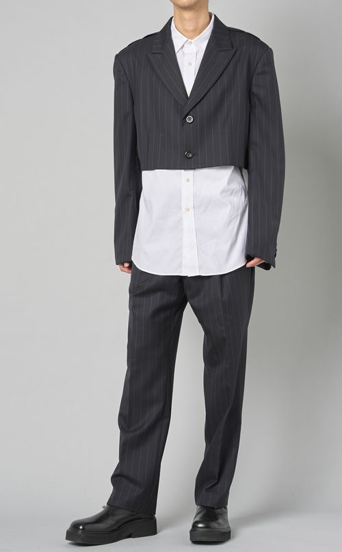 ストライプサスペンダージャケット