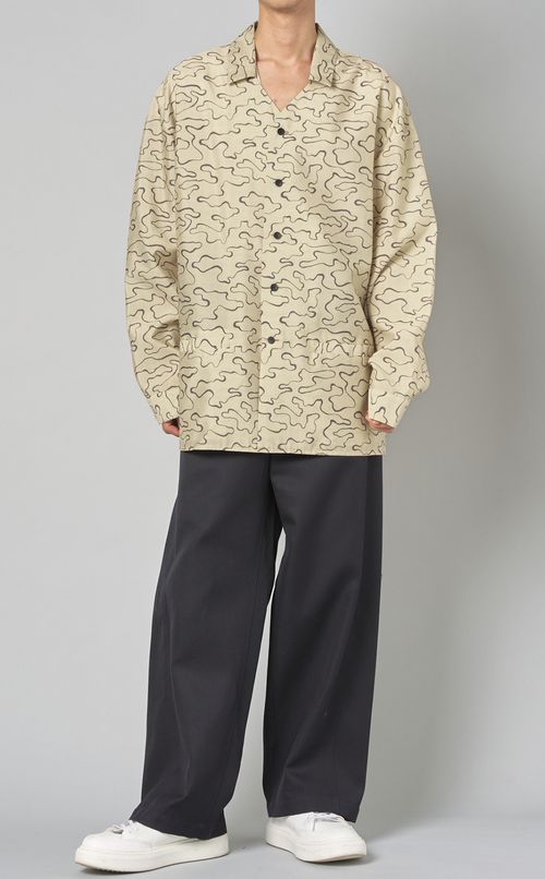 ウールギャバパネルパンツ