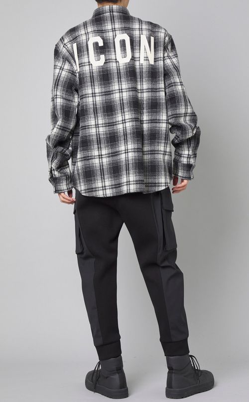 オンブレチェックウールシャツ