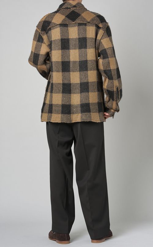 チェックニットシャツジャケット