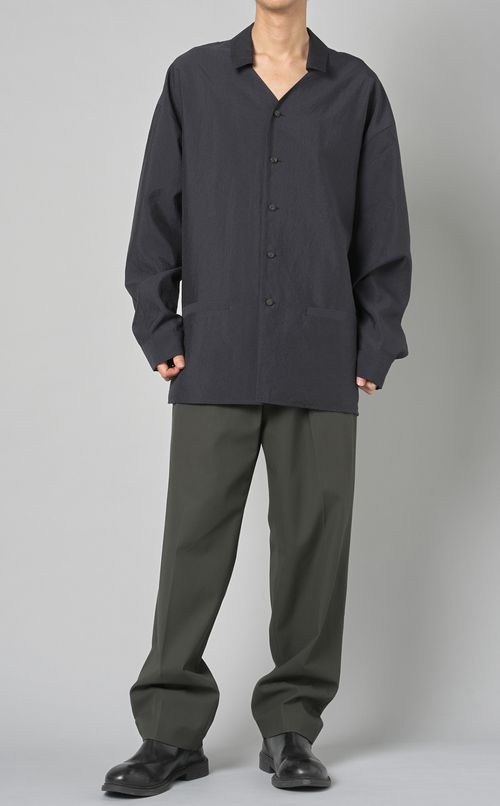 ポリエステルオープンカラーシャツ