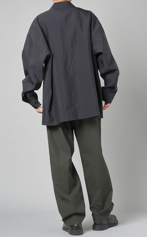 ポリエステルオープンカラーシャツ