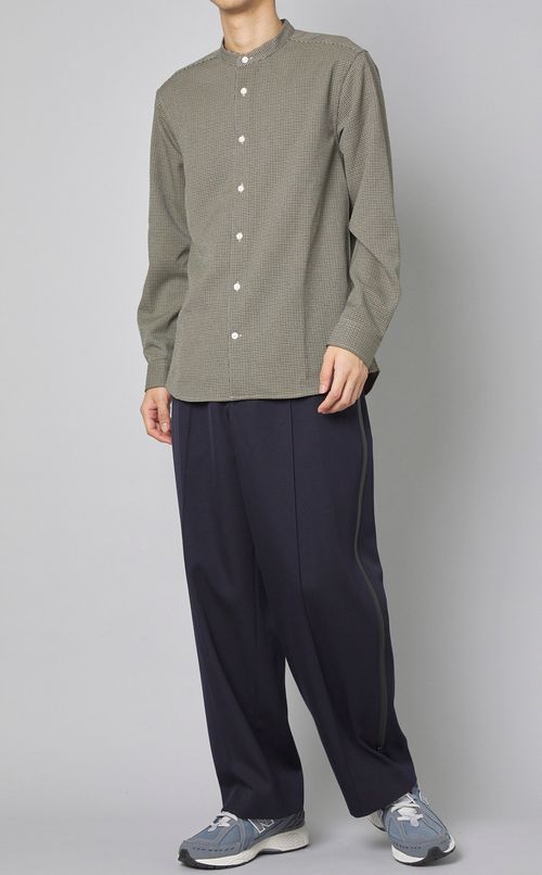 クラシックチェックバンドカラーシャツ