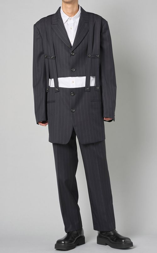 ストライプサスペンダージャケット