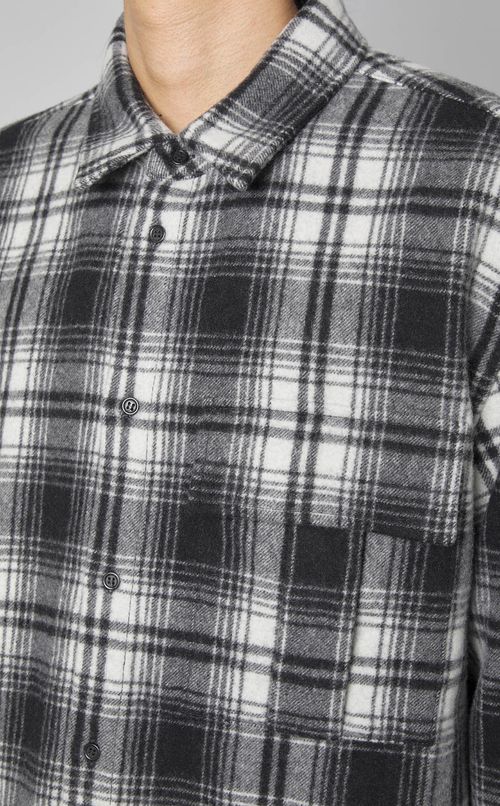 オンブレチェックウールシャツ