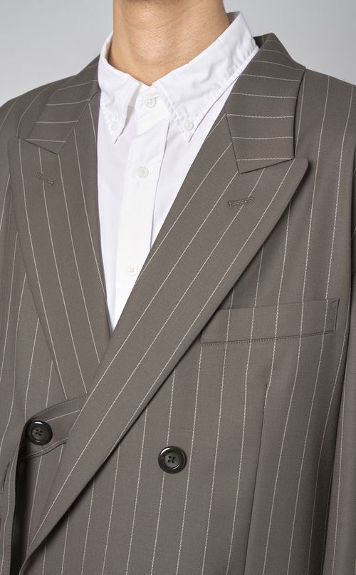 ストライプ4ボタンダブルジャケット