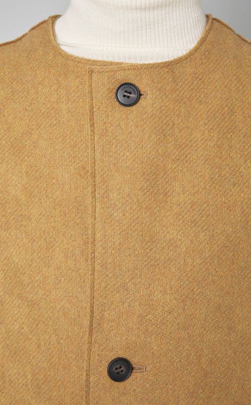 ノーカラーニットジャケット