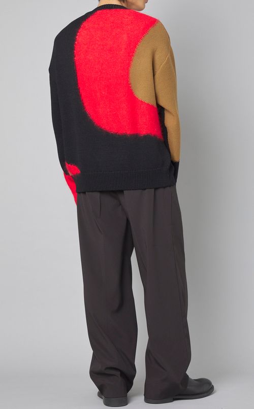 バイカラーニットプルオーバー