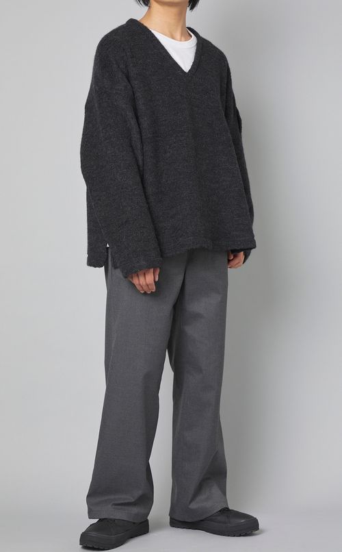 ウールパイルVネックプルオーバー