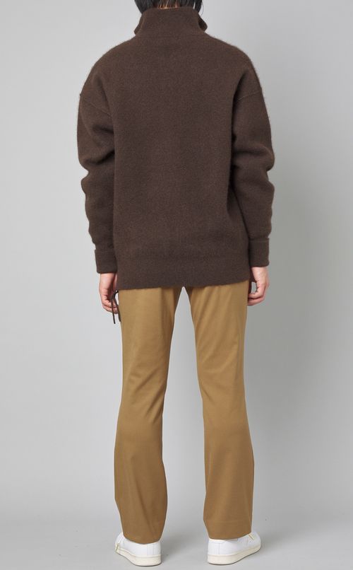 ヤクハーフジップタートルネックニット