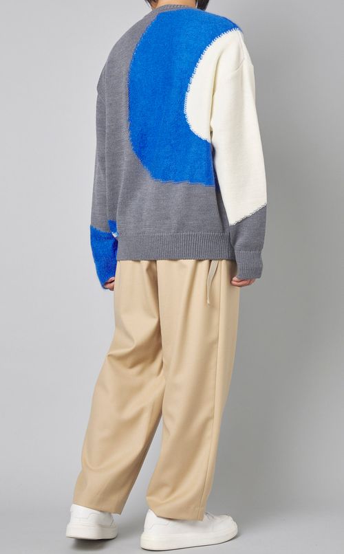 バイカラーニットプルオーバー