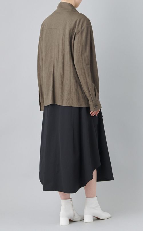 ドレープカラーロングスリーブシャツ