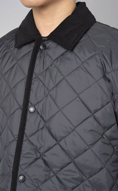 ステンカラーキルティングコート