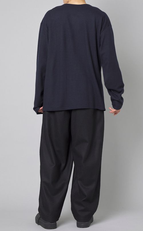 ボートネックウールジャージプルオーバー