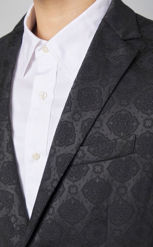 フラワーパターンタキシードジャケット