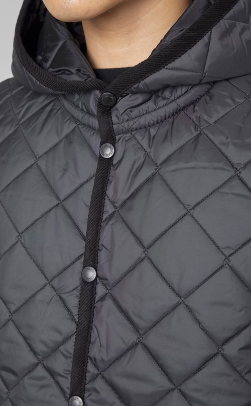 フーデッドキルティングジレ