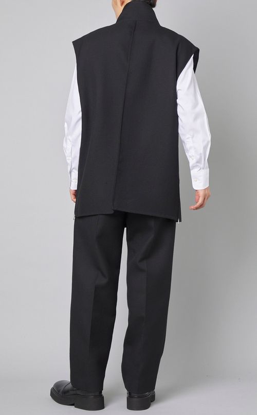 ダブルフェイスツイルレイヤードジレ