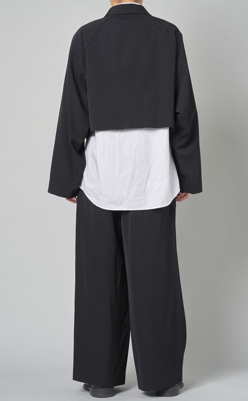 ウールギャバジンツータックパンツ