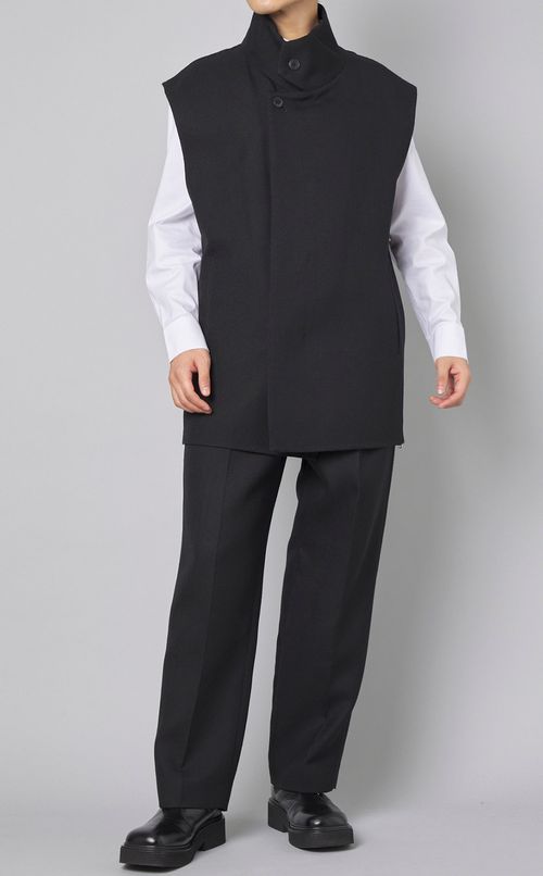 ダブルフェイスツイルレイヤードジレ