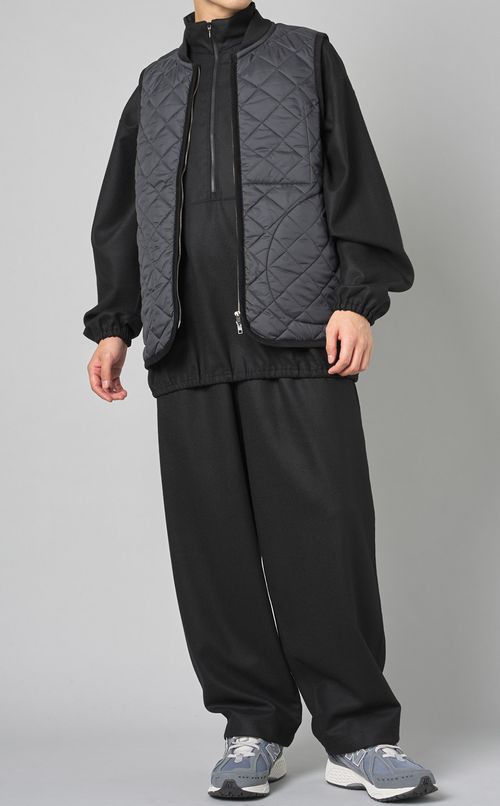 ジップボンバーキルティングジレ