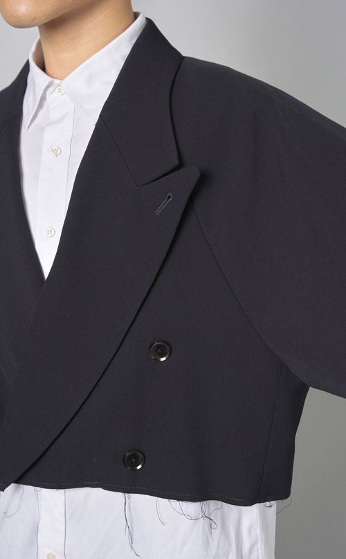 ウールギャバジンショートコート