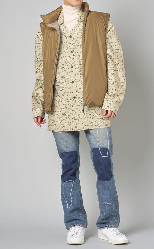 プリントオープンカラーシャツ