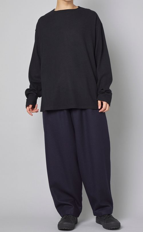 ボートネックウールジャージプルオーバー