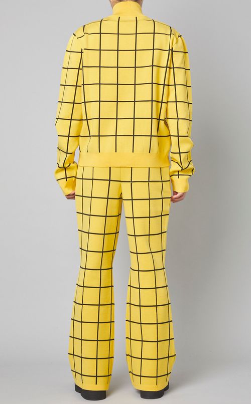 チェックヴィスコースニットフレアパンツ