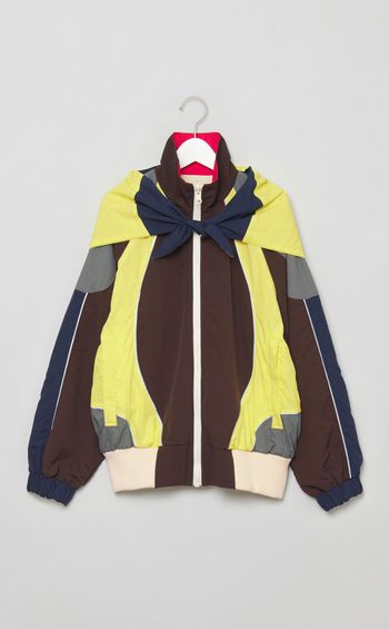 リバーシブル切替スカーフ付ブルゾン