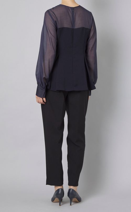 シアーコンビペプラムブラウス