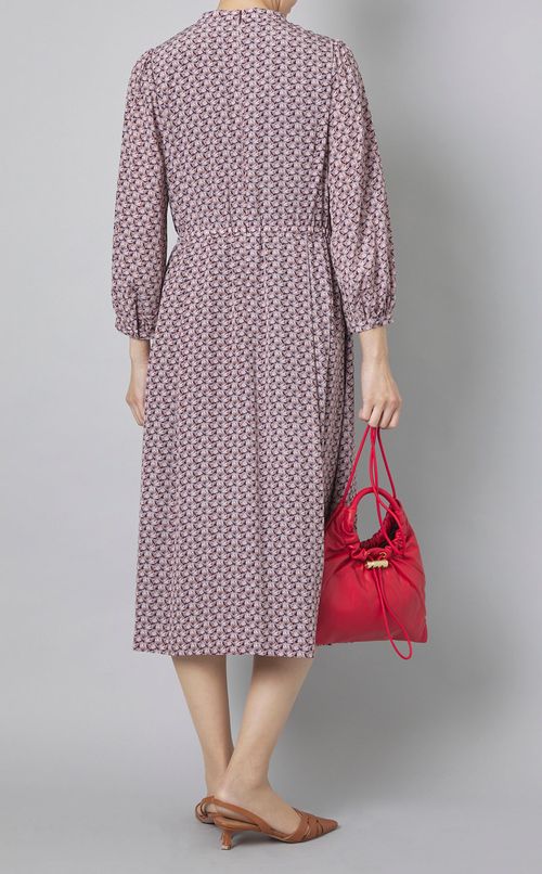 フラワープリントサイドタックワンピース