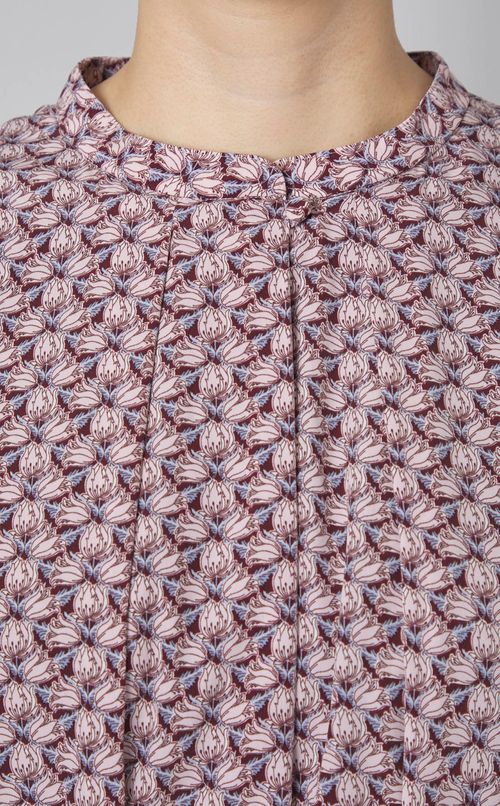 フラワープリントサイドタックワンピース