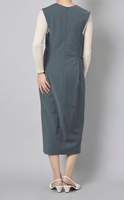 ウールトロVネックワンピース