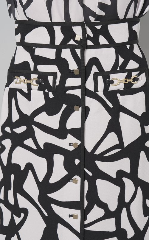 モダンジオメトリックプリントスカート