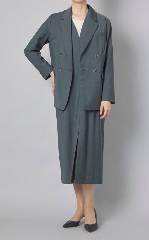 ウールトロVネックワンピース