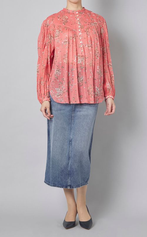 センタースリットロングデニムスカート