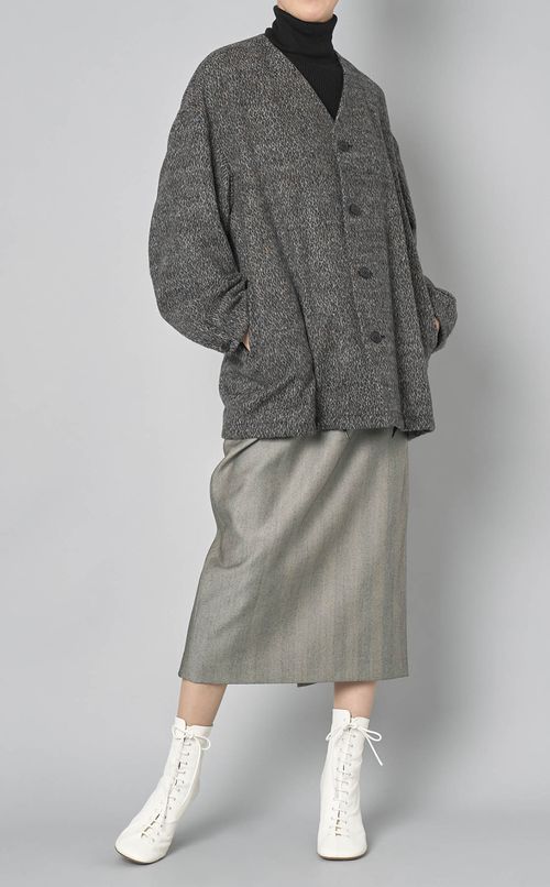 ベルト付ヘリンボーンIラインスカート