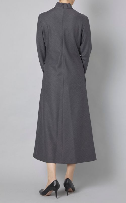 スタンドカラーロングワンピース