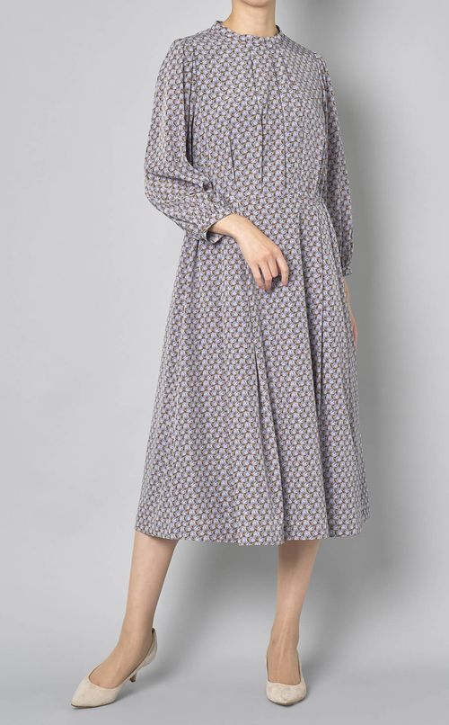 フラワープリントサイドタックワンピース