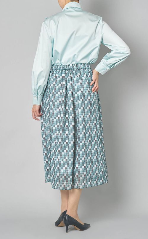 モザイクグラスプリントフレアスカート