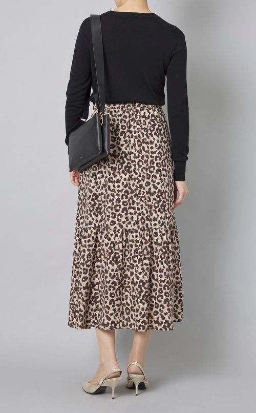 レオパードプリントギャザースカート