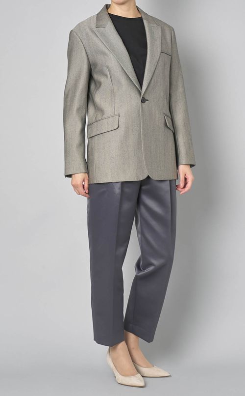 マットサテンテーパードパンツ