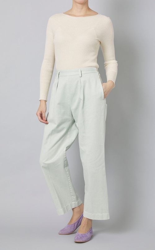 コットンクロップドタックパンツ