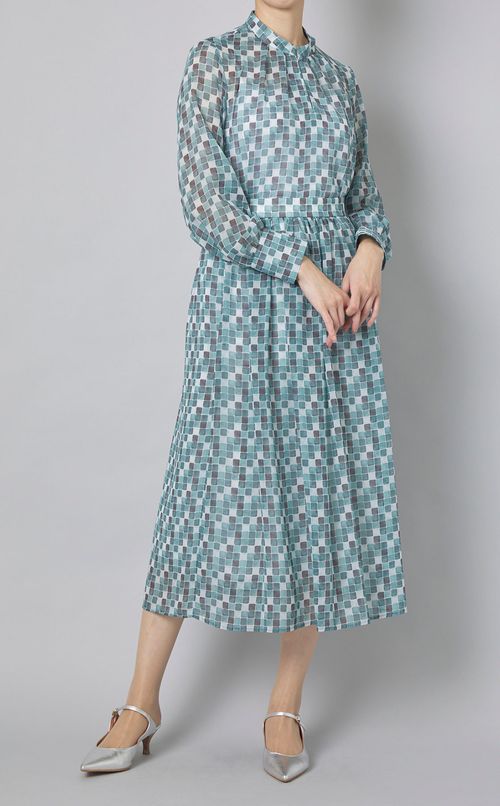 モザイクグラスプリントフレアスカート