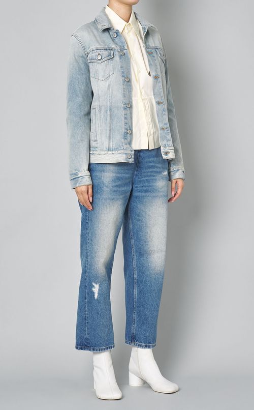 スナップデザインデニムブルゾン