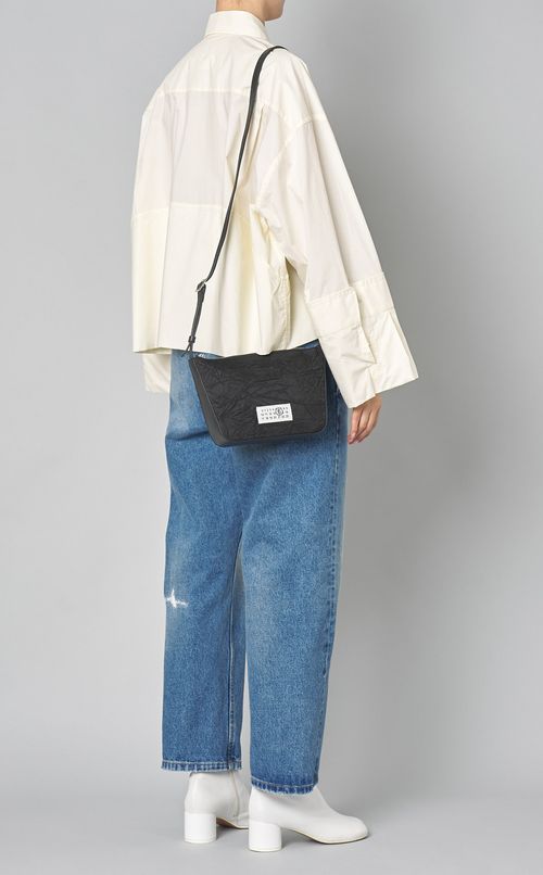 ロゴデザイン切替コットンシャツ