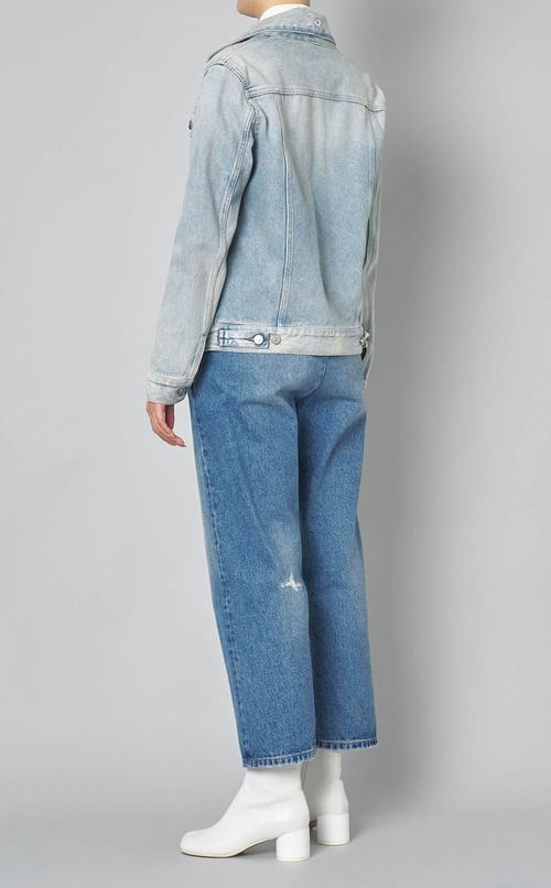 スナップデザインデニムブルゾン