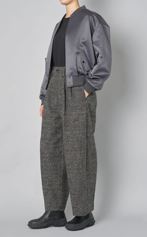 ウールジャガードワイドタックパンツ