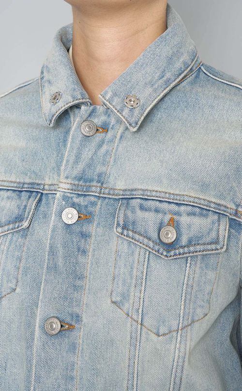 スナップデザインデニムブルゾン